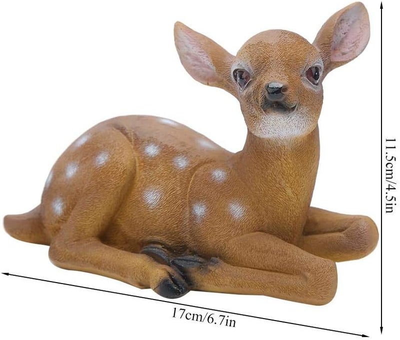 YukaBa Garden Animal Statues Statue Decoration Resin Deer Statue Sculpture Ornaments Animal Garden Statue Couple Deer Models Sika Deer Ornament for Garden Park and Lawn(2Pcs) - Image 2