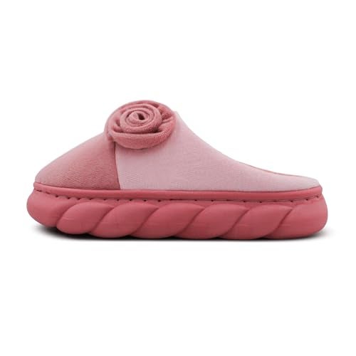VRITRAZ Women Indoor Slipper, Comfort Slip On Closed Toe Warm Winter House Clog (Flower Pink, Uk-7) - Image 5