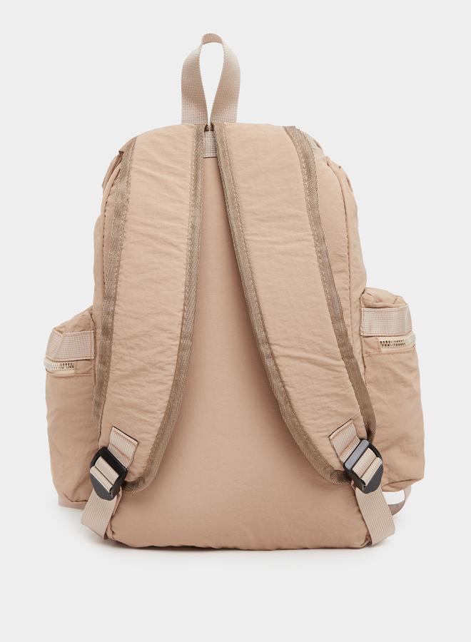 Styli Women Khaki Buckle Strap Backpack - Image 2