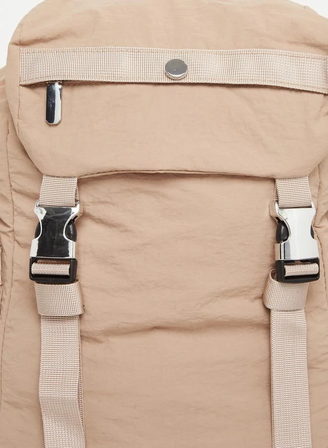 Styli Styli Women Khaki Buckle Strap Backpack