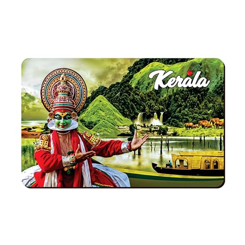 Wonder Hub Elegant Fridge Magnet with Themes |Rectangular Size Refrigerator Magnet with Magnetic Rubber Back | Pack of 1, 8.6cm X 5.4cm (Kerala) - Image 1