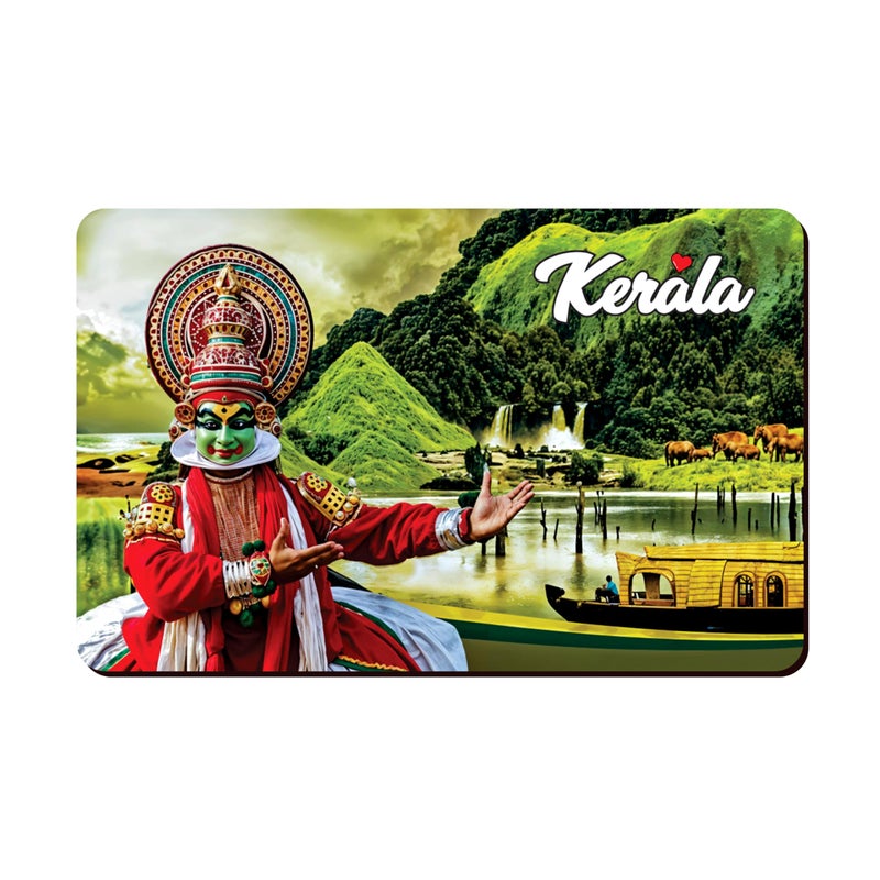 Wonder Hub Elegant Fridge Magnet with Themes |Rectangular Size Refrigerator Magnet with Magnetic Rubber Back | Pack of 1, 8.6cm X 5.4cm (Kerala) - Image 4