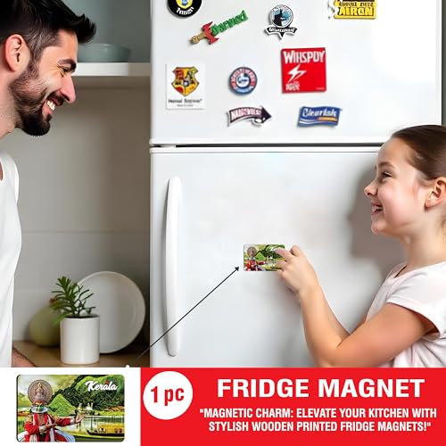 Wonder Hub Elegant Fridge Magnet with Themes |Rectangular Size Refrigerator Magnet with Magnetic Rubber Back | Pack of 1, 8.6cm X 5.4cm (Kerala) - Image 3