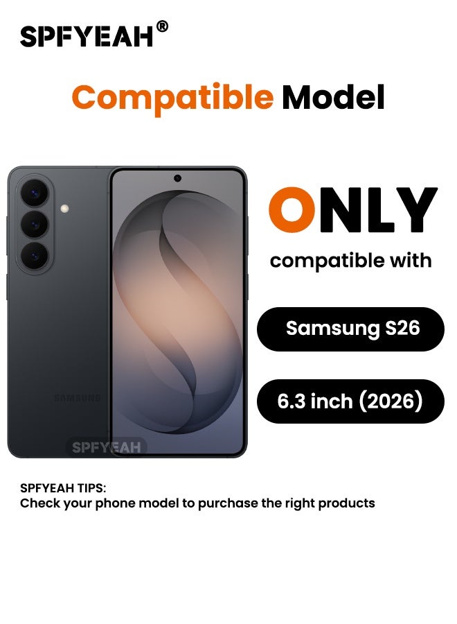 SPFYEAH [2-in-1] Samsung Galaxy S26 Case with Screen Protector, Four Corner Anti-Fall Airbags, Slim Flexible TPU Rubber Soft Silicone Anti Slip Bumper Case Cover Fit for Samsung S26 5G 6.3 inch, Clear - Image 2