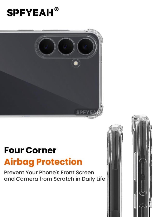SPFYEAH [2-in-1] Samsung Galaxy S26 Case with Screen Protector, Four Corner Anti-Fall Airbags, Slim Flexible TPU Rubber Soft Silicone Anti Slip Bumper Case Cover Fit for Samsung S26 5G 6.3 inch, Clear - Image 5