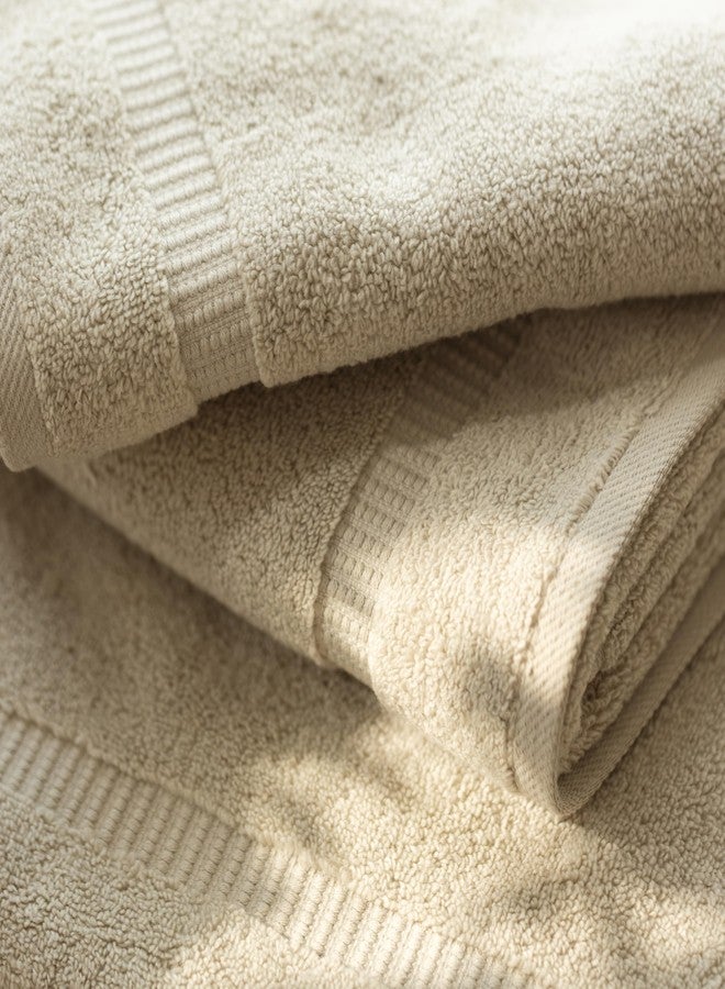 SALBAKOS 100% Turkish Cotton Hand Towel Set of 6 16x30 inch | Heirloom Quality | Hotel & Spa Collection | Ultra Soft, Super Absorbent, Long Lasting Hand Towels | Made in Turkey (Stone, 6 Hand Towels) - Image 3
