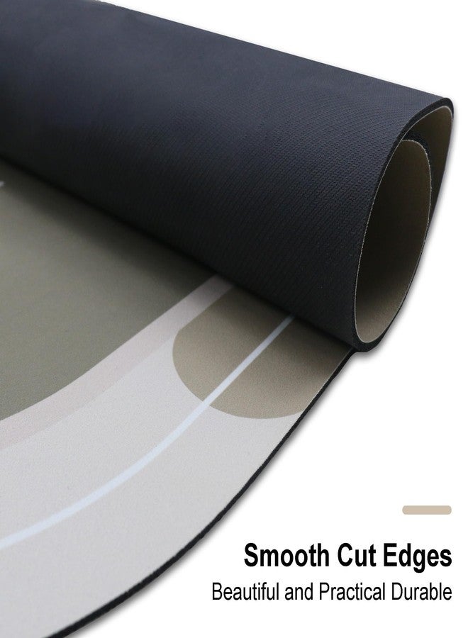 YCTMALL Rubber Bath Mat Quick Dry Non Slip Super Absorbent Instant Drying Bathroom Rug in Front of Sink Shower Tub Oval (Beige+16.9*26.7inch) - Image 3