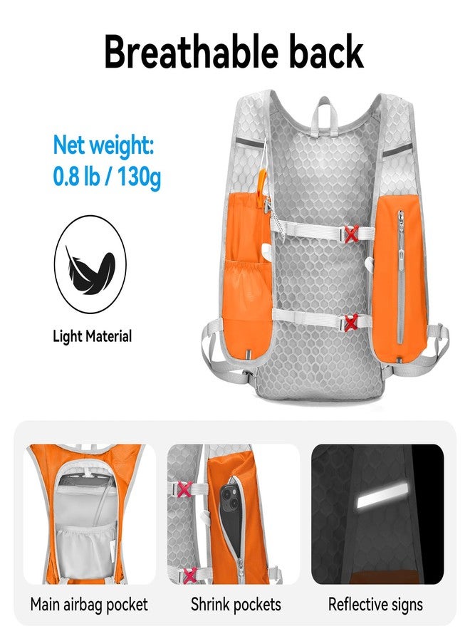 CROSS+GEAR Lightweight Hydration Backpack with 1.5L Water Bladder, CROSSGEAR Running Hydration Vest, Hiking Backpack for Men Women, Running Water Daypack for Cycling Hiking Marathon, Orange - Image 4