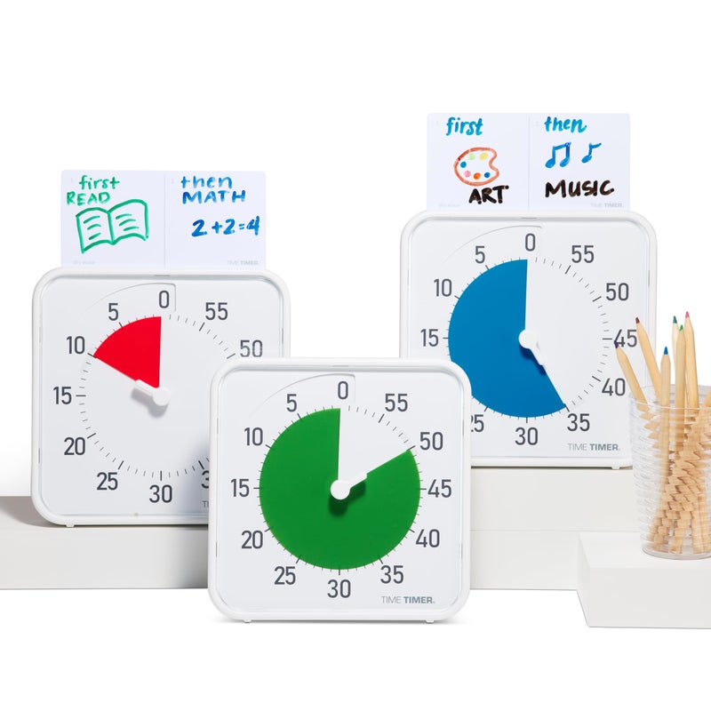 Time Timer Original 8" Visual Countdown Timer â€“ Medium 60-Minute Classroom Visual Timer for Modern classrooms, Students & Adults â€“ Helps with Focus, Sensory Needs, ADHD, Autism â€“ (Red & White) - Image 5