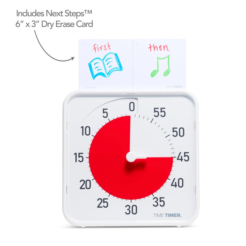 Time Timer Original 8" Visual Countdown Timer â€“ Medium 60-Minute Classroom Visual Timer for Modern classrooms, Students & Adults â€“ Helps with Focus, Sensory Needs, ADHD, Autism â€“ (Red & White) - Image 2