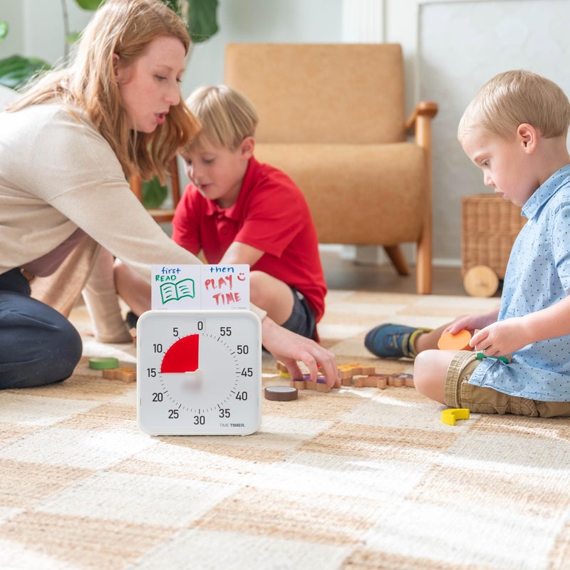 Time Timer Original 8" Visual Countdown Timer â€“ Medium 60-Minute Classroom Visual Timer for Modern classrooms, Students & Adults â€“ Helps with Focus, Sensory Needs, ADHD, Autism â€“ (Red & White) - Image 4