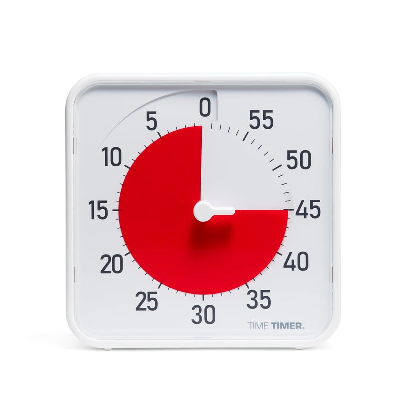 Time Timer Original 8" Visual Countdown Timer â€“ Medium 60-Minute Classroom Visual Timer for Modern classrooms, Students & Adults â€“ Helps with Focus, Sensory Needs, ADHD, Autism â€“ (Red & White) - Image 1
