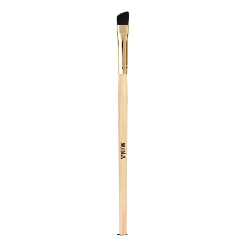 MINA ibrow Bamboo Handle Professional Angled Eyebrow Brush (Pack of 1)
