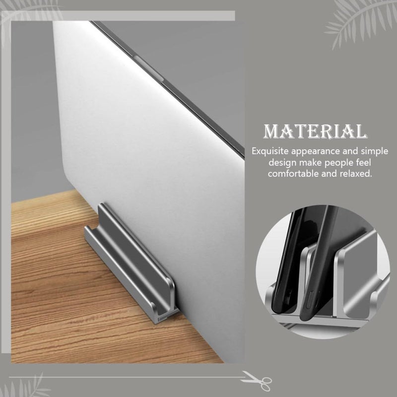 Adjustable Vertical Tablet And Laptop Stand With Gray Base 3 Slot Multi Functional Portable Dock For Desk Organization And Phone Rack - Image 5