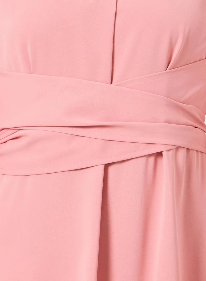 Take Two Women High Neck Maxi Dress with Tie Waist