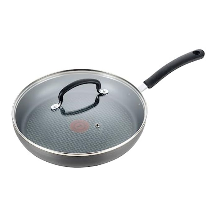 T-fal Ultimate Hard Anodized Nonstick Fry Pan With Lid 12 Inch, Oven Broiler Safe 400F, Lid Safe 350F, Cookware, Pots And Pans, Kitchen Frying Pans, Skillets, Home, Dishwasher Safe, Black - Image 4