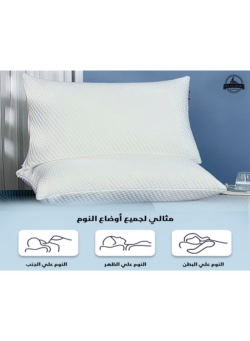 ريلاكس سمارت وسادة جل طبية من إسفنج الذاكرة - وسادة دعم للرقبة والظهر، لتخفيف الضغط، ووسادة جل تبريد لنوم مريح - Image 3
