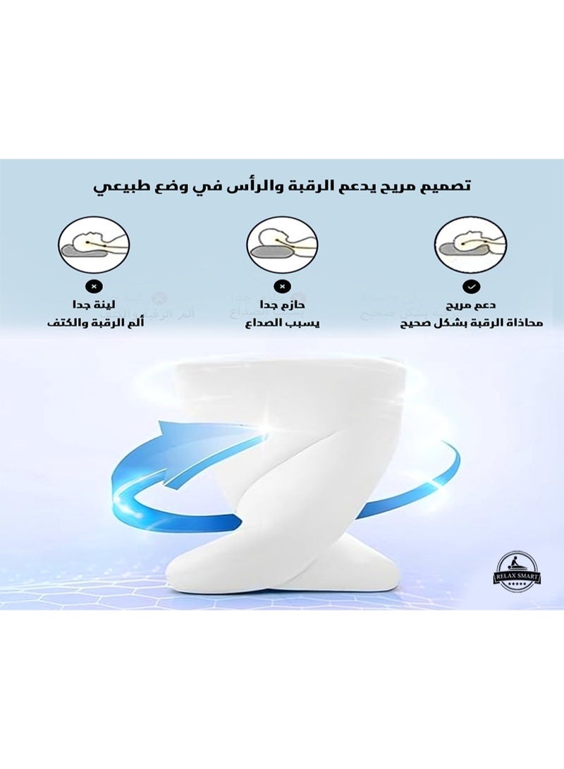 ريلاكس سمارت وسادة جل طبية من إسفنج الذاكرة - وسادة دعم للرقبة والظهر، لتخفيف الضغط، ووسادة جل تبريد لنوم مريح - Image 2
