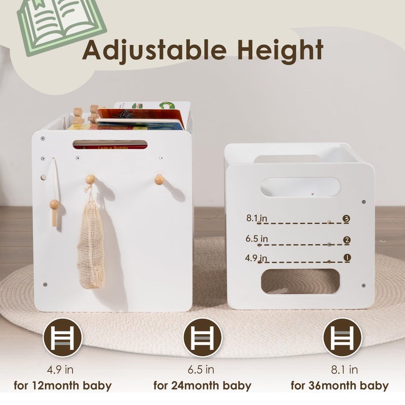 bpmfkid Montessori Weaning Table and Chair Set - Adjustable Design for Toddlers, Ideal for Mealtime, Learning, and Play, White - Image 2