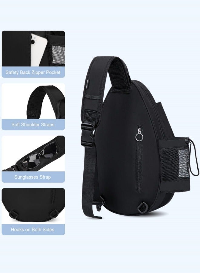BESTPEAK Tennis Bag, Quilted Tennis Backpack Holds 2 Rackets, Large Capacity Waterproof Crossbody Sling Pickleball Bag for Women, Men and Teens - Image 3