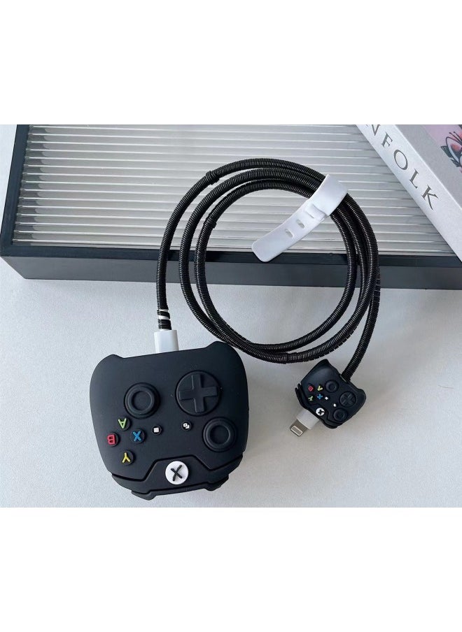 2024 Cartoon British Rules 20W Fast Charging Head Protective Cover For Apple 20WPD Charger Folding Three-plug-Specifications:Apple British Standard 20w Black Handle 4-piece Set