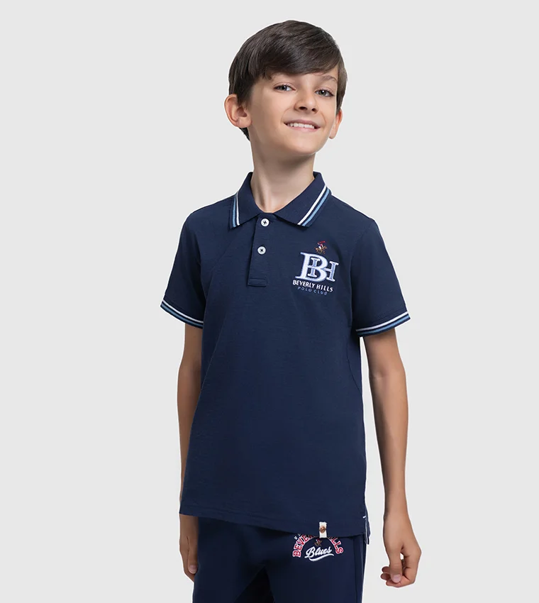 BEVERLY HILLS POLO CLUB Logo Embroidered Short Sleeves Polo T-Shirt