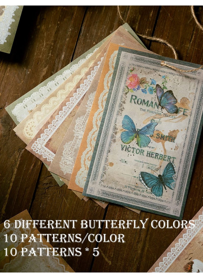 SOLARAE 300 Sheets Vintage Butterfly Scrapbook Paper, Aesthetic Decorative Paper for DIY Crafts, Scrapbooking, and Journaling - Image 4