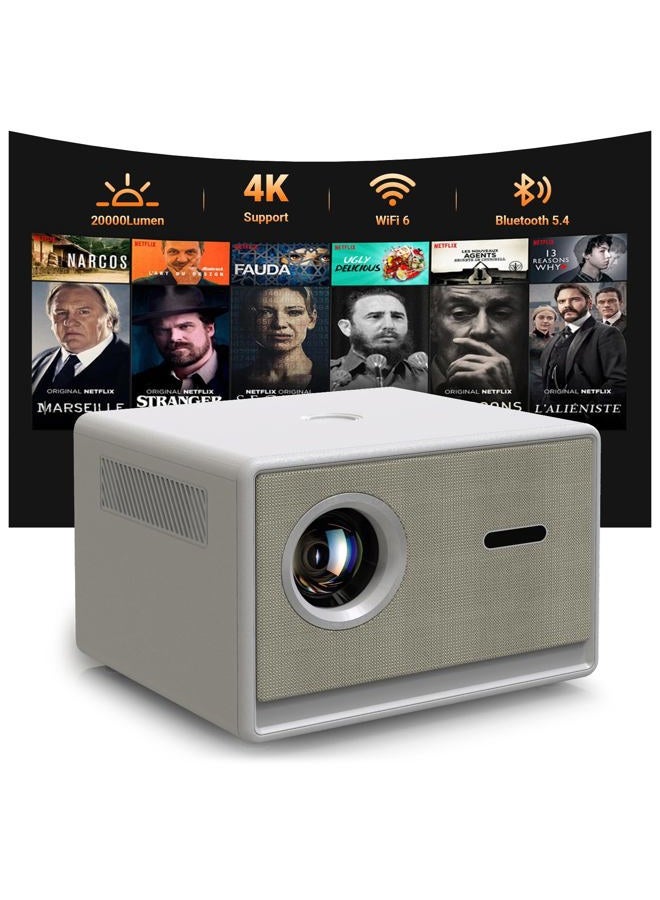 FEARWIKY Projector 4K with WiFi and Bluetooth, Movie Projector
