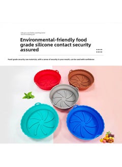 Generic Air Fryer Silicone Pad Round 60g Folding Baking Pan Food Grade Oil-proof High Temperature Resistant Microwave Oven Tray-Specifications:Anti-scalding Hand Clamp Single Note Color-Color:Brown  - Image 3