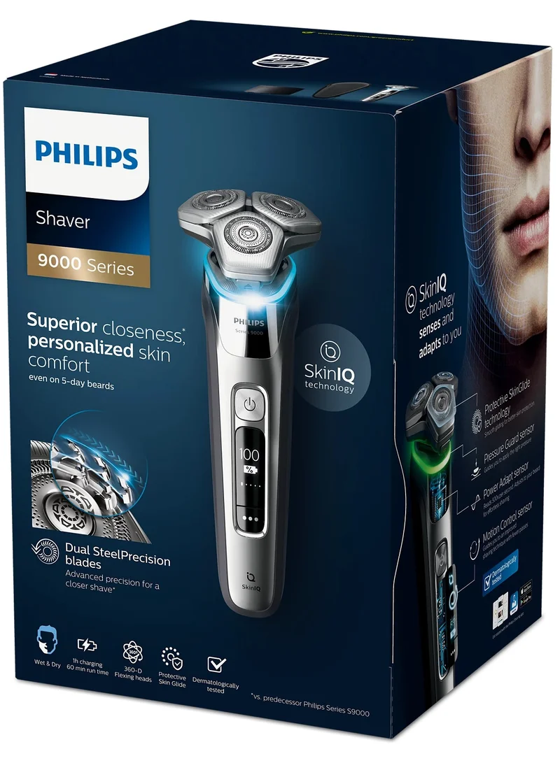 Philips Shaver Series 9000 Wet & Dry Electric Shaver With Skiniq S9985/50