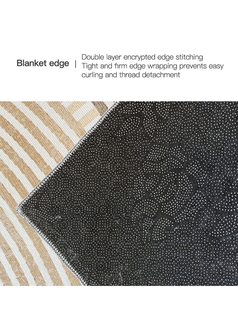 Sharpdo Modern Area Rugs Simple Short Pile Carpet Living Room Rug Anti-slip Floor Mat Bedroom Home Decor Grey Polyester Rectangle Rug 160 * 230CM - Image 5