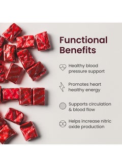 Humann humanN SuperBeets Heart Chews, Nitric Oxide and Blood Pressure Support, Grape Seed Extract & Non-GMO Beet Root Powder Energy Chew, Pomegranate Berry Flavor, 60 Count  - Image 2