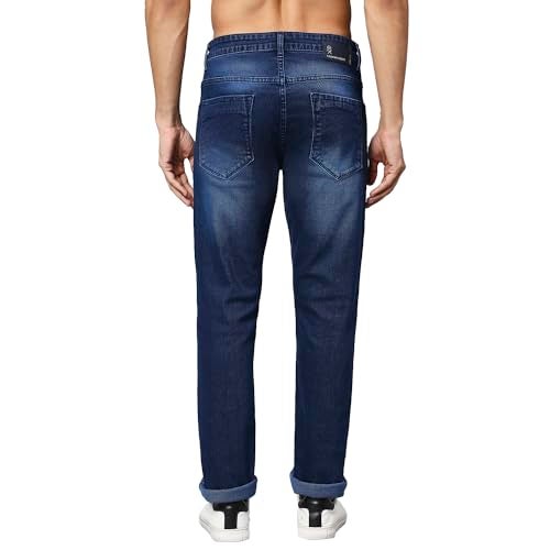 Thomas Scott Men's Mid-Rise Regular Fit Stretchable Jeans (TSJ052_Blue, 30) - Image 4