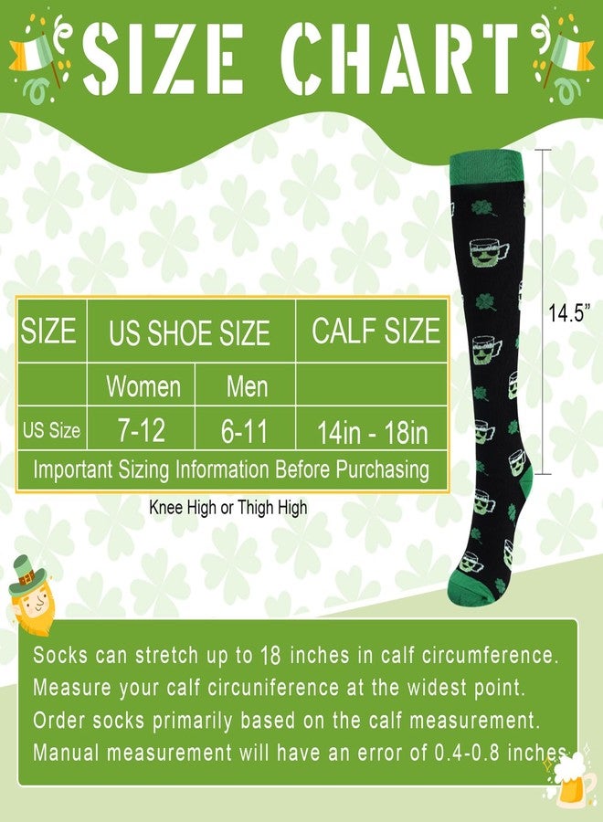 Junely St. Patrick's Day Compression Socks Shamrock Knee High Socks for Women & Men Circulation 20-30 mmHg, Cup, One size - Image 5