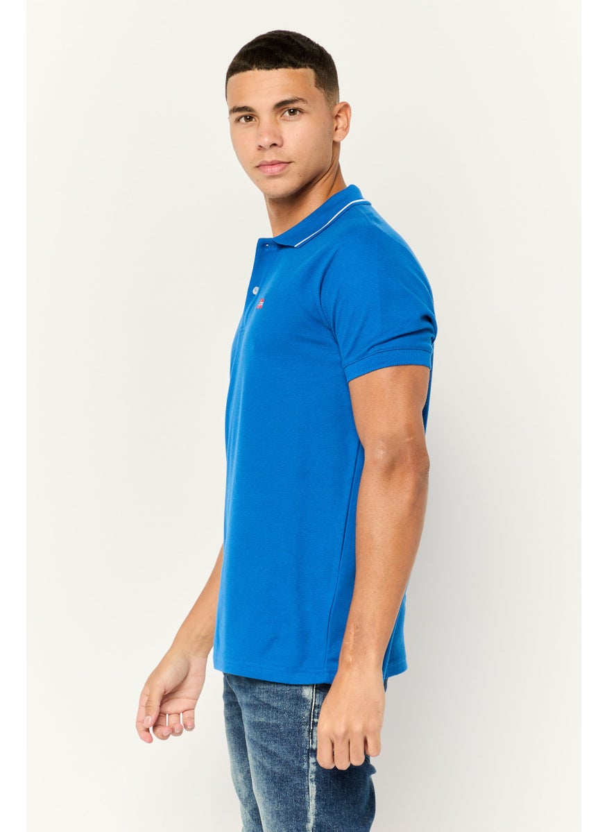 Nordland Men Regular Fit Embroidered Short Sleeves Polo Shirt, Blue  - Image 3