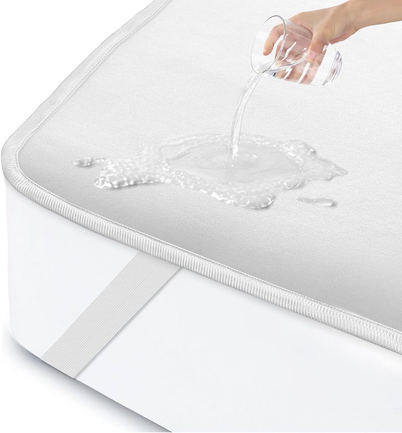 ohano Mattress Protector 120 x 200 cm Waterproof Incontinence Pad Washable Mattress Protector Waterproof Mattress Covers Incontinence Bed Underlay Waterproof Mattress Topper - White - Image 1