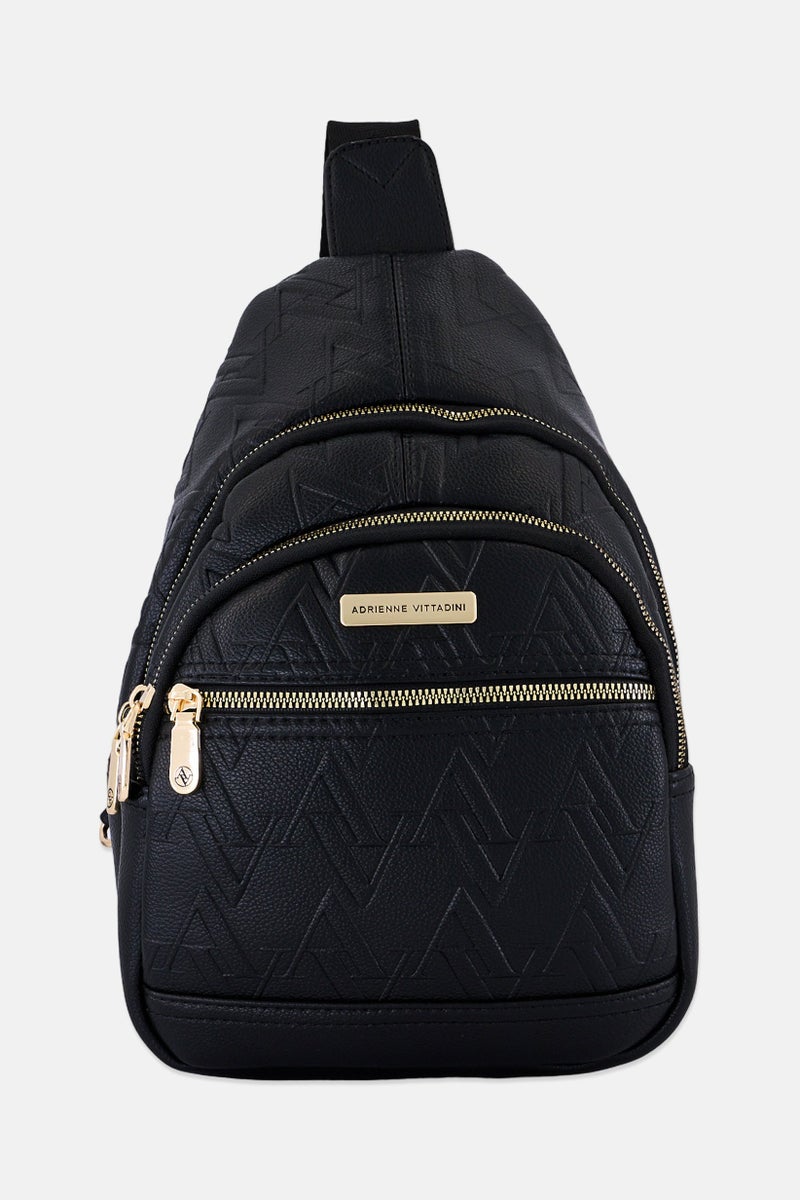 ADRIENNE VITTADINI Women Brand Logo Sling Bag, Black - Image 1