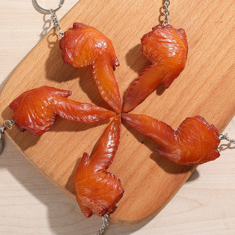 Realistic PVC Meat Keychain Models Chicken Wing Tip-Keychain