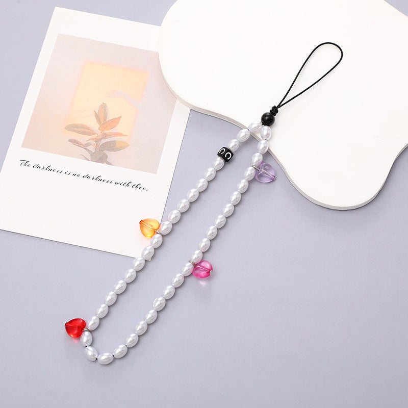 Acrylic Beaded Love Phone Chain – Anti-Drop Mobile Phone Lanyard with Heart Pattern - Image 4