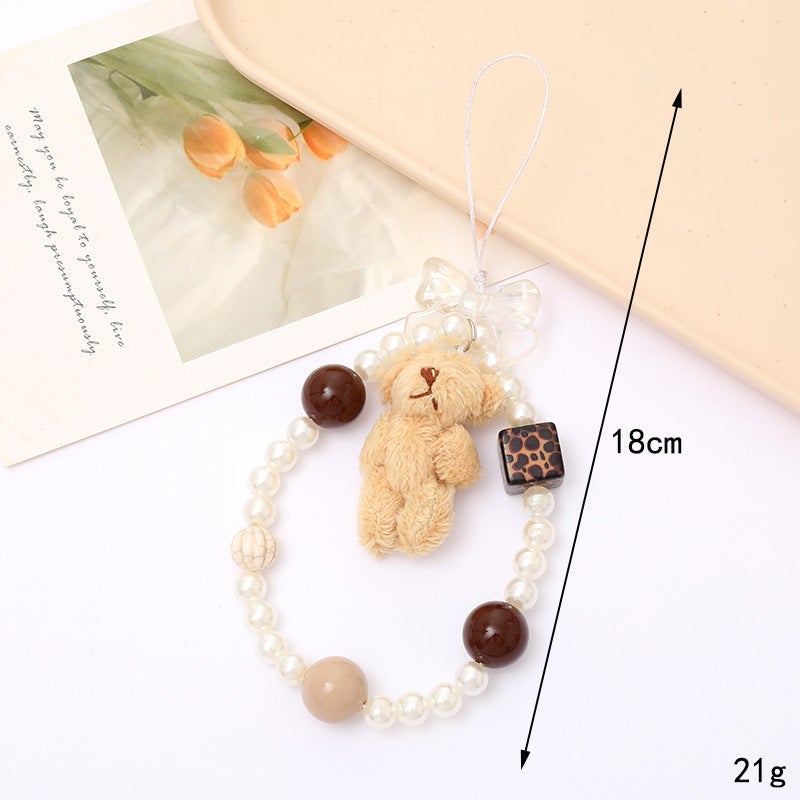 Acrylic Beaded Love Phone Chain – Anti-Drop Mobile Phone Lanyard with Heart Pattern - Image 1