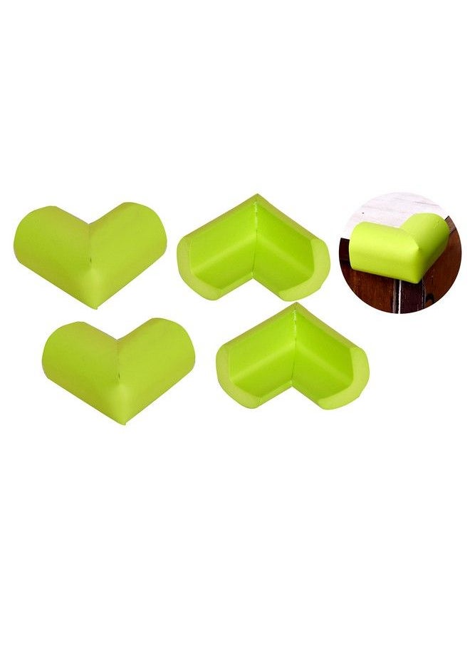 The Little Lookers Baby Proofing Lshaped Corner Guards ; Child Safety Edge Protectors ; Baby Safety Furniture Cushion Corner ; With Adhesive Tape For Babies Kids Children (Parrot Green Pack Of 4)  - Image 1