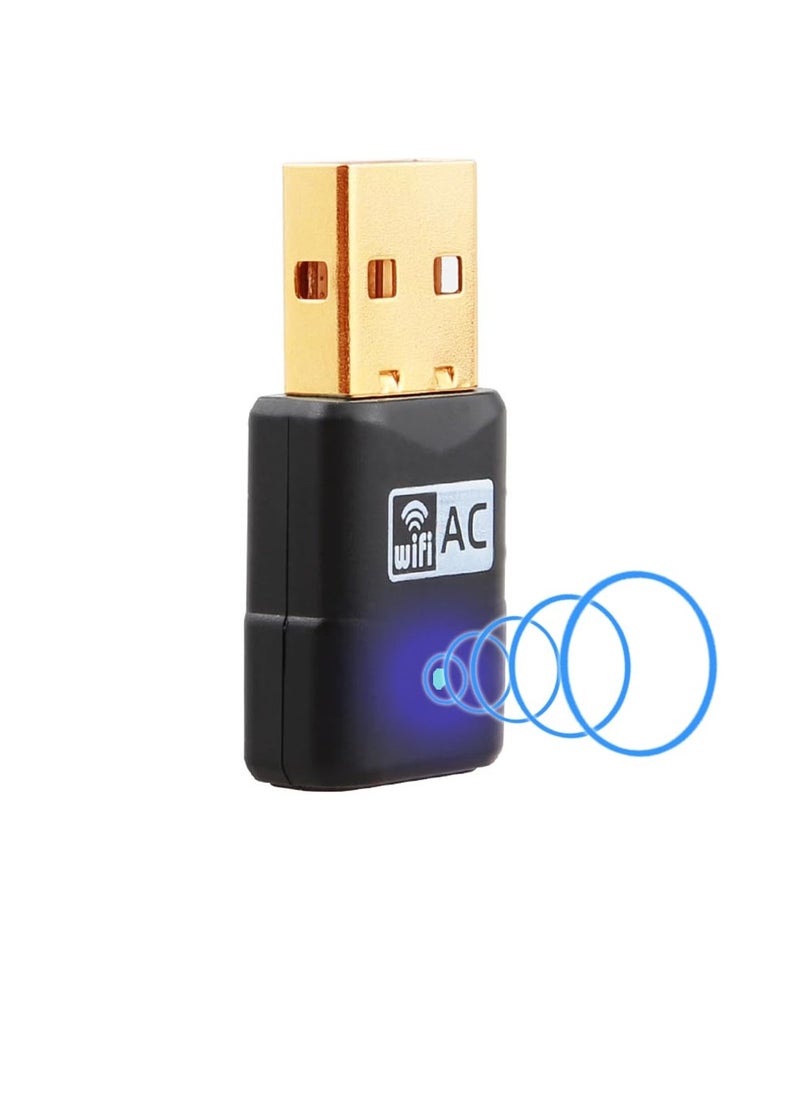 SYOSI - Wifi Dongle, 600Mbps USB WiFi Dongle, Mini Wireless Network USB Wifi Adapter, Dual Band 5GHz 2.4GHz USB WiFi Adapter for PC, High Gain WiFi USB Adapter for Windows 7,8,10,11,XP - Image 1