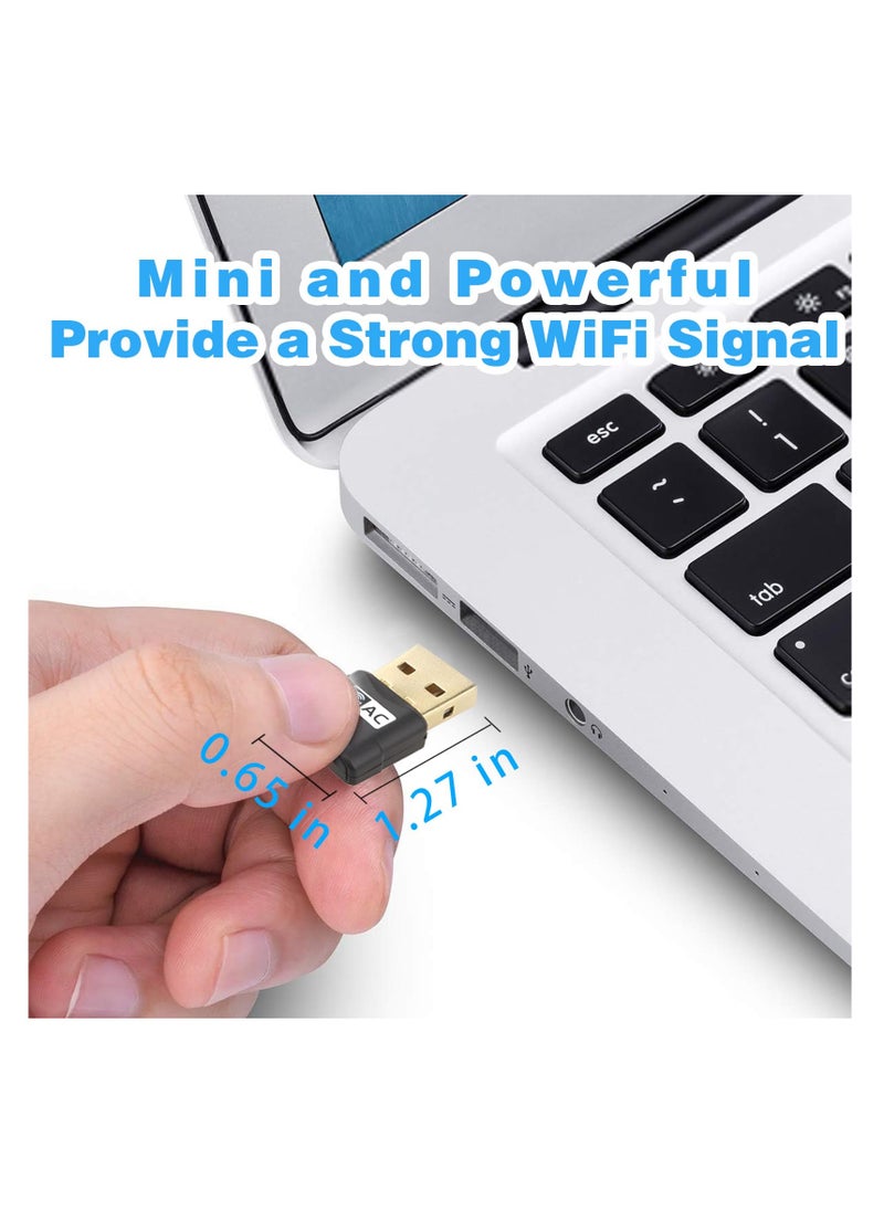 SYOSI - Wifi Dongle, 600Mbps USB WiFi Dongle, Mini Wireless Network USB Wifi Adapter, Dual Band 5GHz 2.4GHz USB WiFi Adapter for PC, High Gain WiFi USB Adapter for Windows 7,8,10,11,XP - Image 1
