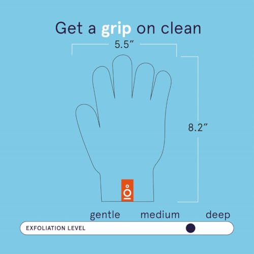 Cleanlogic Detoxify Charcoal Infused Exfoliating Glove, Stretchy Bath & Shower Gloves, Reusable Exfoliator Tool for Smooth & Softer Skin, 3 Pairs, 6 Count Value Pack - Image 3