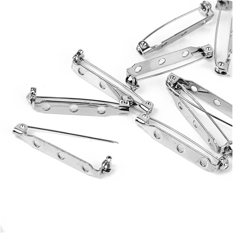 Back Clasp Brooch pin badges50Pcs Pins Brooch Bar Backs Badge Fasteners for Jewellery Making Craft, Silver - Image 5
