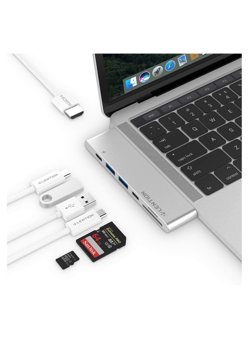 Lention LENTION USB C Portable Hub with 100W Power Delivery, 40Gbps USB C Data Adapter, 4K HDMI, 2 USB 3.0, SD/Micro SD Card Reader Compatible 2016-2023 MacBook Pro 13/15/16, New Mac Air (CB-CS63, Silver)  - Image 3