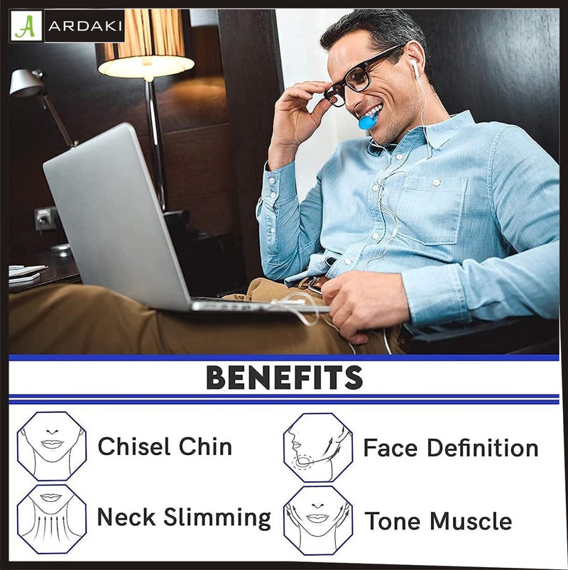 ARDAKI Jawline Tightening Exerciser Jaw, Face, and Neck - Define Your Jawline, Slim Tone Look Younger Healthier Helps Reduce Stress Craving- Free Rop Hanger For neck - Image 3