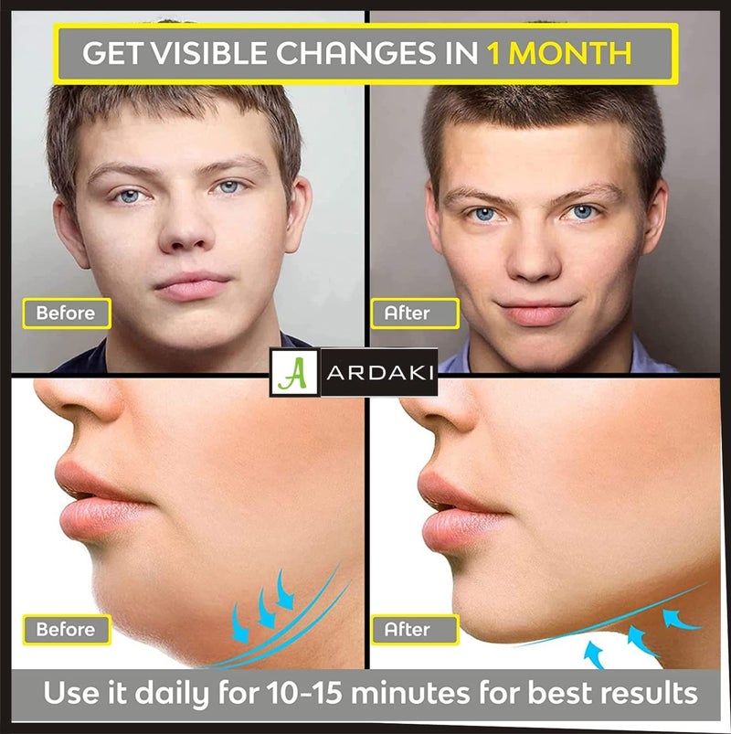 ARDAKI Jawline Tightening Exerciser Jaw, Face, and Neck - Define Your Jawline, Slim Tone Look Younger Healthier Helps Reduce Stress Craving- Free Rop Hanger For neck - Image 4