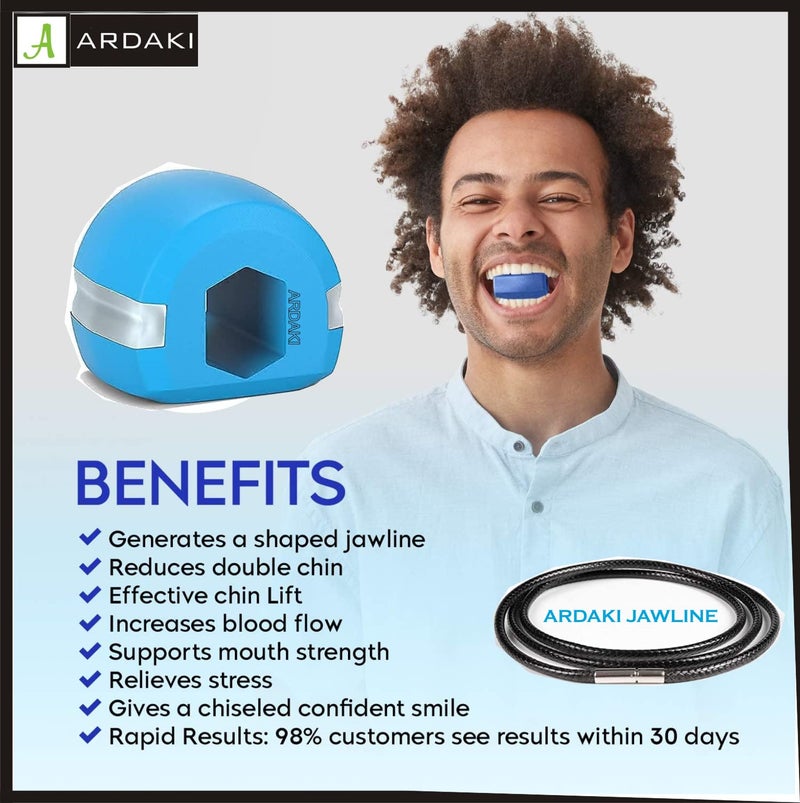 ARDAKI Jawline Tightening Exerciser Jaw, Face, and Neck - Define Your Jawline, Slim Tone Look Younger Healthier Helps Reduce Stress Craving- Free Rop Hanger For neck - Image 2
