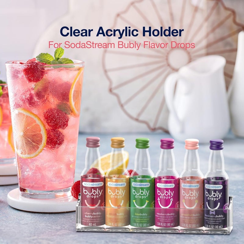 GALVANOX Acrylic Holder for SodaStream Bubly Drops - Countertop/Wall Mount Flavor Organizer (Displays 6 Bottles) - Image 2
